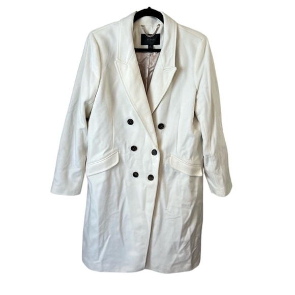 NWOT J. Crew Double-Breasted Topcoat Coat Italian Wool-Cashmere Blend Ivory 16 - Picture 2 of 13